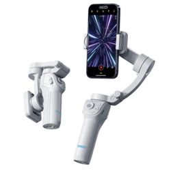 TOKQI M01 3-Axis Gimbal Stabilizer with Filling Light Anti-shake Handheld Smartphone Gimbal with Foldable Tripod for Vlogging Taking Photo Mobile Phon