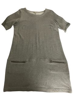 Cotton Knit Dress with Zipper Pockets