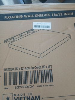 Two floating wall  shelves sixteen by twelve inch