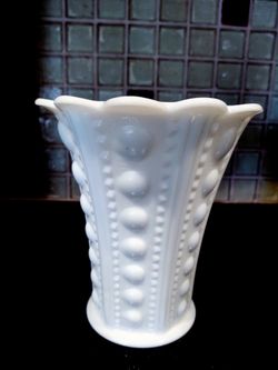 Mid Century Milk Glass Vase