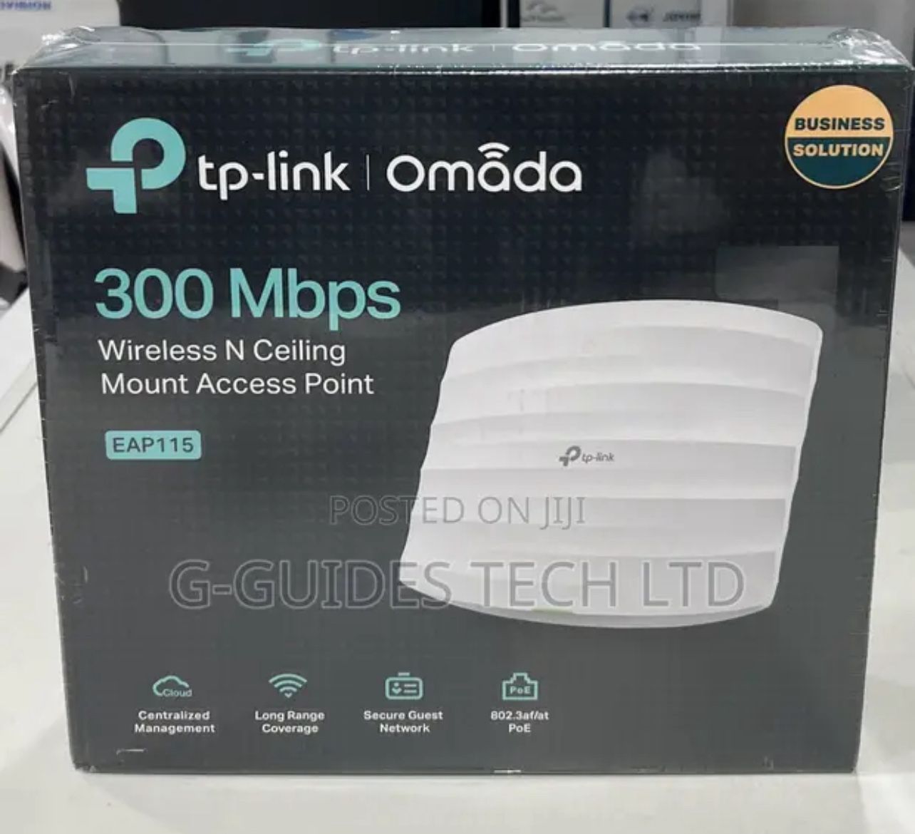 TP-Link Omada EAP115, which is a 300Mbps Wireless N Ceiling Mount Access Poin