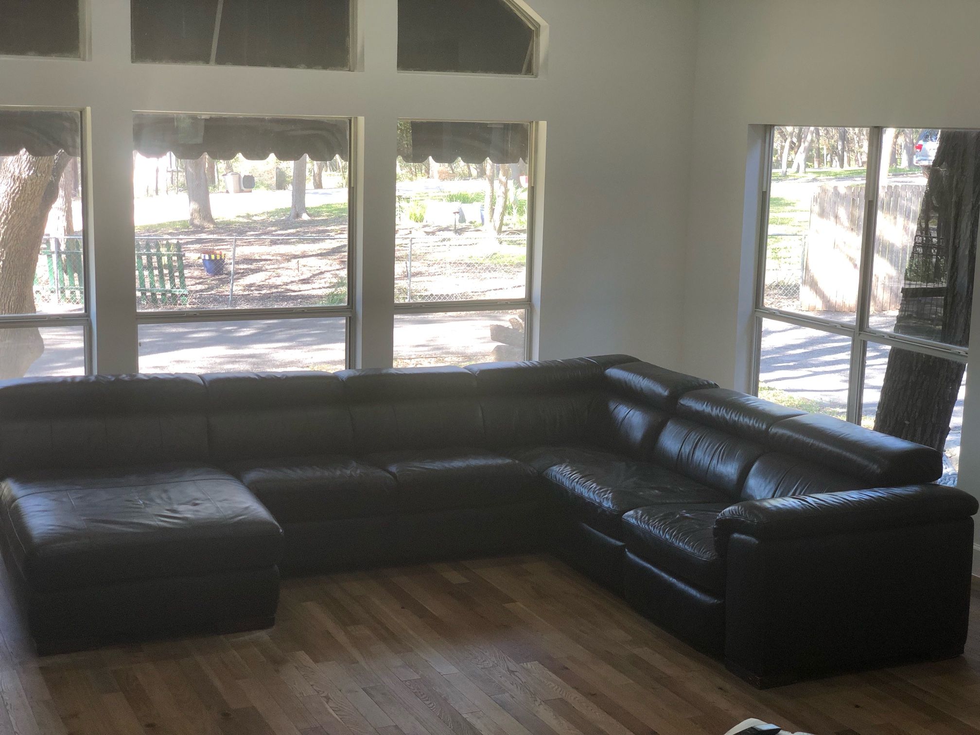 Natuzzi Black Leather sectional 