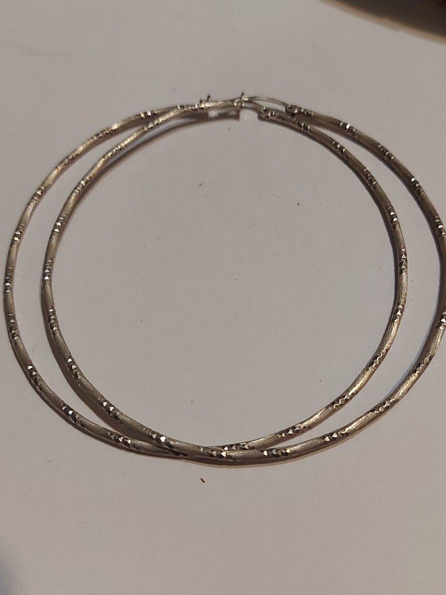 XL Sterling Silver Hoop earrings 