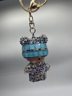 Full diamond labubu Keychain(blue)