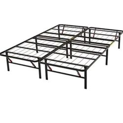 Amazon Basics Foldable Metal Platform Bed Frame with Tool Free Setup, 14 Inches High, Full, Black

