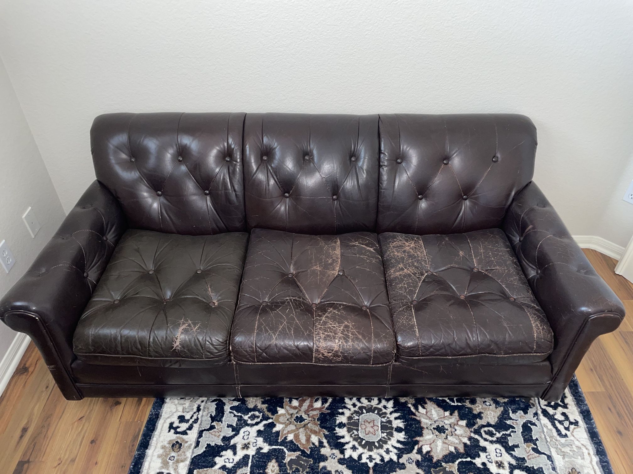 FREE! Dark Brown Leather Sofa