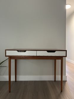 Wood Desk Work Table With Two Drawers