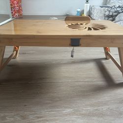 🌿 Bamboo Laptop/Bed Table – Adjustable, Foldable, Multi-Purpose 🛏️💻