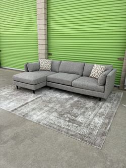Large Deep Gray Modern Sectional Couch Sofa