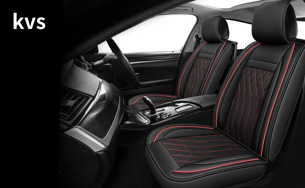 KVS Front Row Car Seat Covers (Red/Black) 