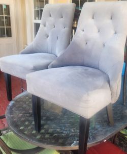 2 Velvet Light Chairs Available If Posted 
