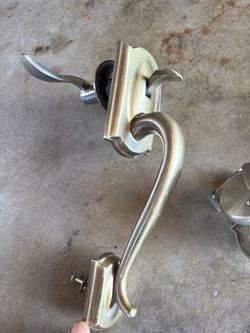 Satin Nickel Door Handle Lever Set