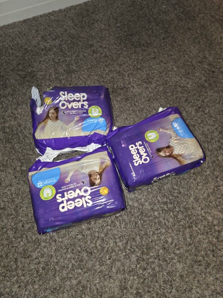 Sleepovers Diapers 22ct For 12$ ALL X-LARGE