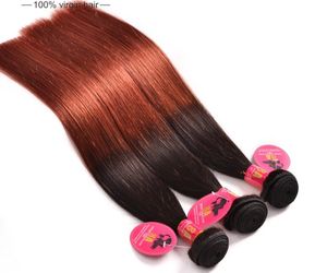 Ombré Peruvian straight hair 3 bundles