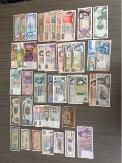43 Pcs.Mixed Lot of Different Foreign World Paper Money Currency Vintage