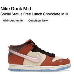 Nike Dunk Mid Social Status Free Lunch Chocolate Milk Size 9.5