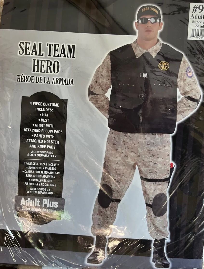 NAVY SEAL Team Deluxe Mens Adult Plus Camo Military Halloween Costume