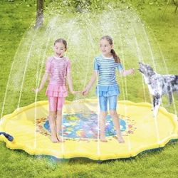 Sprinkle and Splash Play Mat for Kids - 69" Outdoor Sprinkler Water Toys - Perfect Inflatable Sprinkler Pad Summer Swimming Party Beach Pool Water Pla