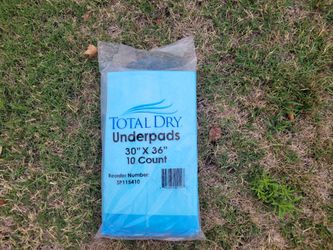 Brand-New Package Of Total Dry Underpads 10-Count 30 In. X 36 In.