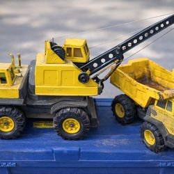 Vintage Metal Tonka Crane & Dump Truck – Heavy Duty Steel
