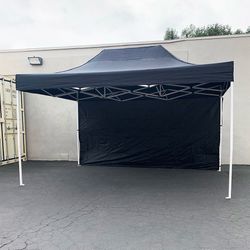 (NEW) $160 Heavy-Duty Canopy 10x15 FT with (1) Sidewall, Ez Popup Outdoor Party Tent (2 colors)