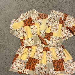 Patchwork Floral Blouse – Size XL – Flowy & Flattering