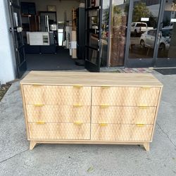 New 54” Wooden 6 Drawers Dresser Wardrobe Closet (Assmembly Require)