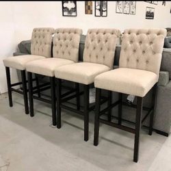 Wood Linen Height Bar Stool🤩 Bar And Game Room, Kitchen💥 Brand New👍 On Sale‼️‼️