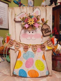 Cute Bunny Signs,  Each $8  .. 16"Inches Tall And 13" Inches Tall