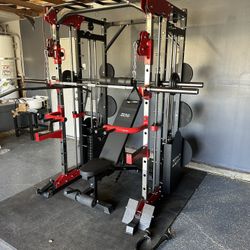 Smith Machine 200 | Adjustable Bench | 245lb Cast Iron Olympic Weights | 7ft Olympic Bar | Fitness | Gym Equipment | FREE DELIVERY/INSTALLATION 🚚 🛠️