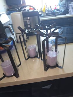 Candles holders with candle decoration