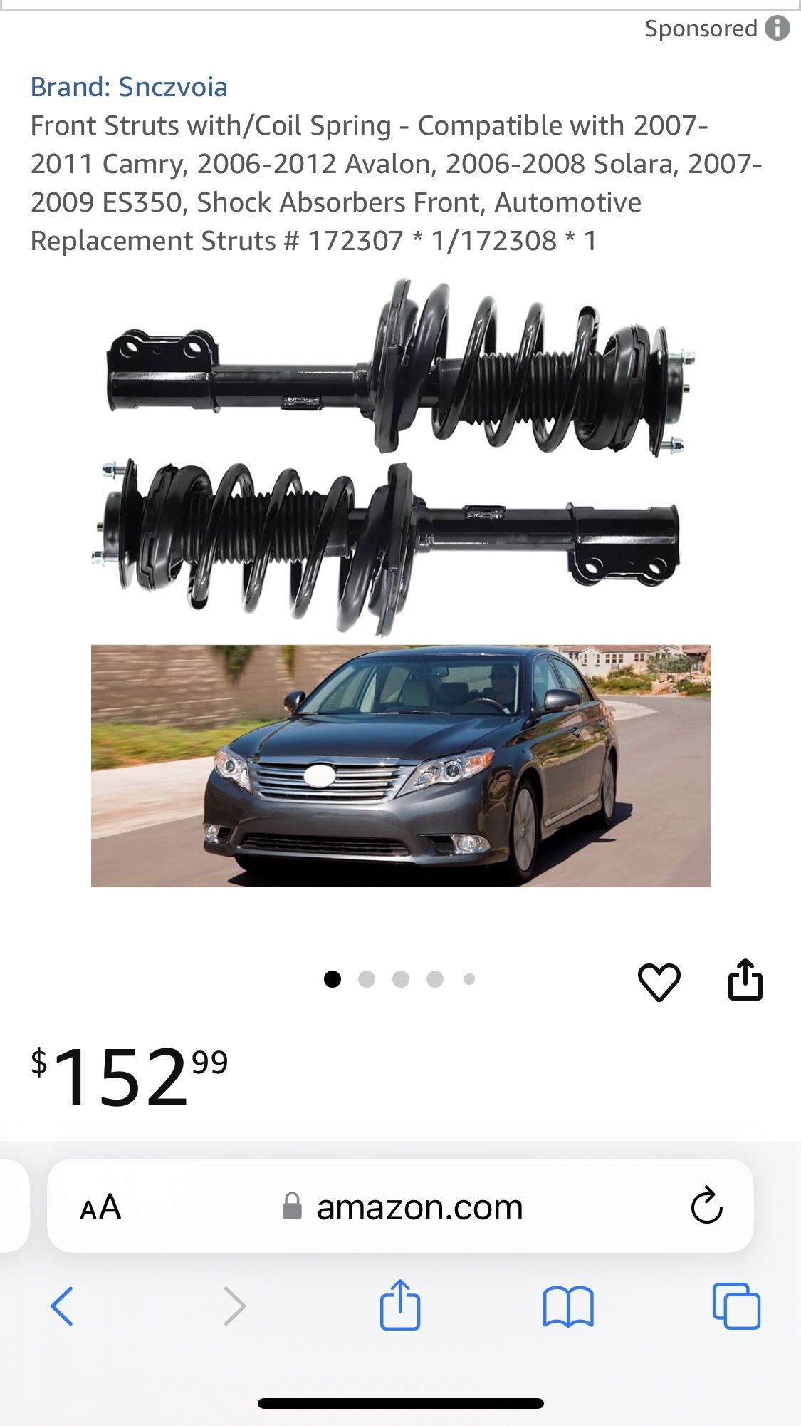 Solara Camry Avalon Es350 Front Struts
