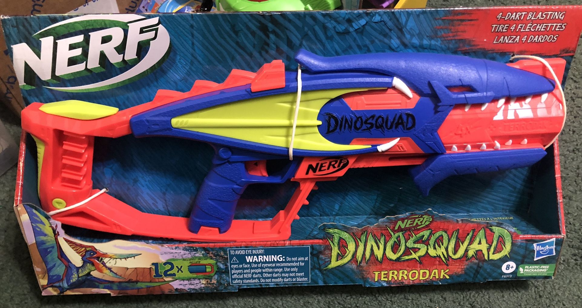 NERF DINOSQUAD TERRODAK NERF GUN W 12 DARTS NEW