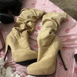 tan heeled womens boots