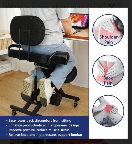 Kneeling Chair with Back Support
