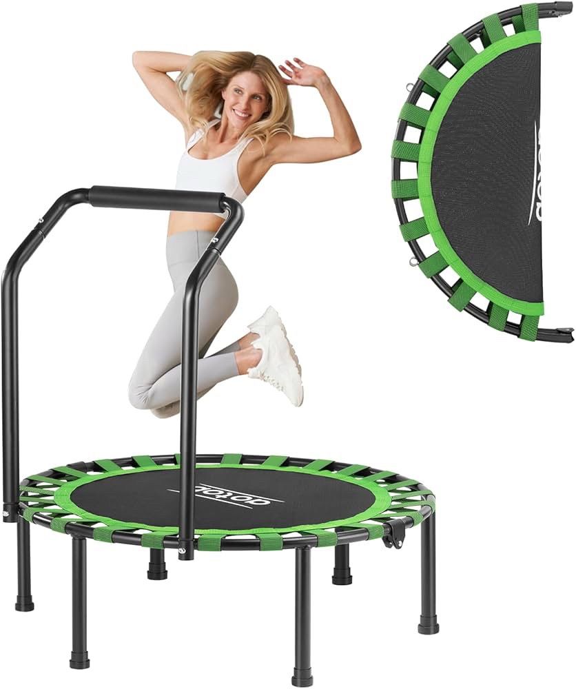 AOTOB 40“ Fitness Trampoline for Adult, Max Load 450 LBS, Foldable Mini Trampoline with Durable B