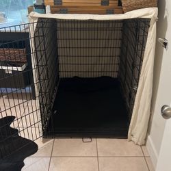 XX-LARGE DOG CRATE W CUSTOM COVER