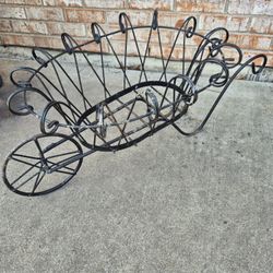  Solid Wrought Iron Planters Holder, Fits  2 Planters, L 34", W 18"