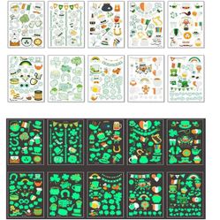 St Patricks Day Stickers, Temporary Tattoos for st patrick Decorations, Luminous