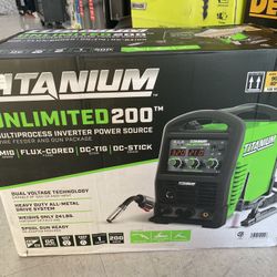 Titanium Unlimited 200 Multi process Inverter Power Source  Wired Feeder And Gun Package 
