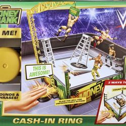 Kids Boxing WWE Money in the Bank Cash In Wrestling Ring Playset Figure Mattel Brand New!