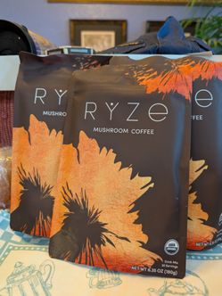 3-Pack RYZE Organic Mushroom Coffee (90 Servings Total) - Factory Sealed
