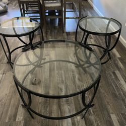 Glass Coffee Table Set 