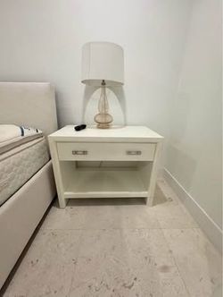 Malibu bedroom bedside table, nightstand cream color