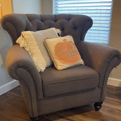 Potato Barn Navy Tufted Chair – $50