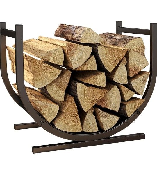wooden firewood rack