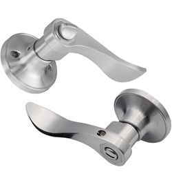 SHYYOULQE 6 Pack Door Lever Set, Satin Nickel, Reversible, New