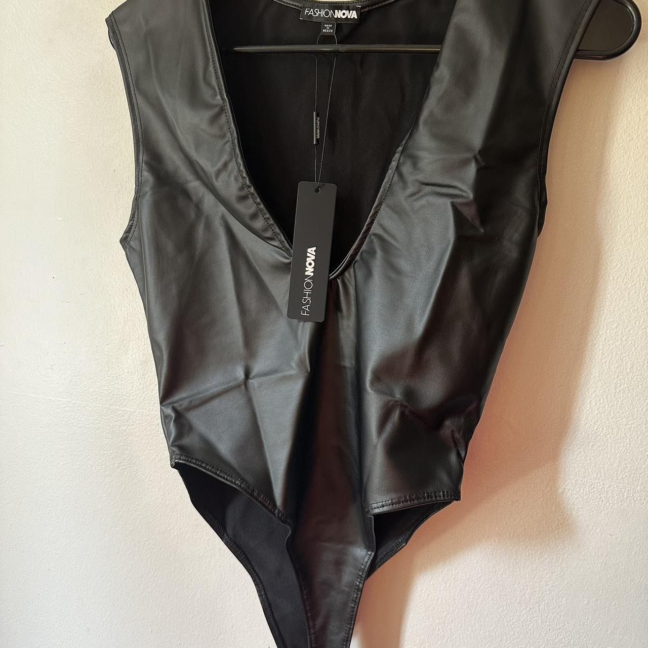 Not That Into You PU Bodysuit - Black