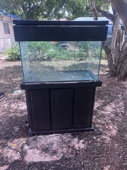 40 gallon Glass Aquarium Tank with Black Cabinet Stand