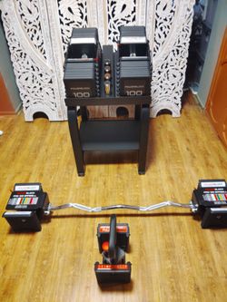 POWER BLOCK PRO 100 EXP ADJUSTABLE DUMBBELL SET & ACCESSORIES